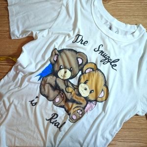 UNIF The Snuggle Is Real Distressed Tee